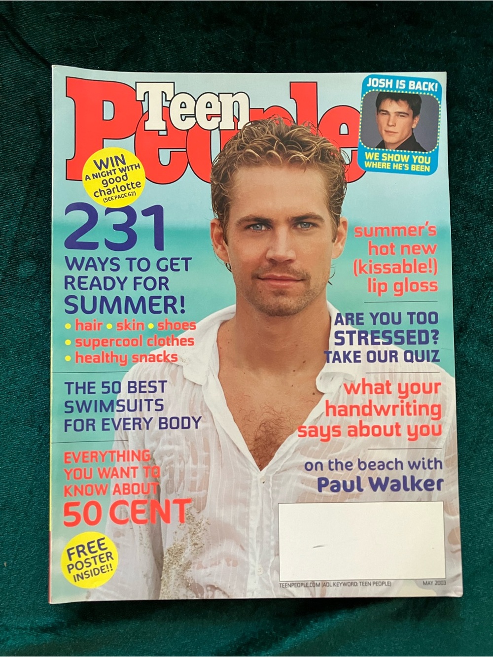 Vintage Teen People Magazine May 2003 Paul Walker Cover